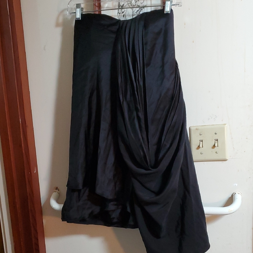 Adam Nwt $465 Strapless Draped Panel Mini Dress